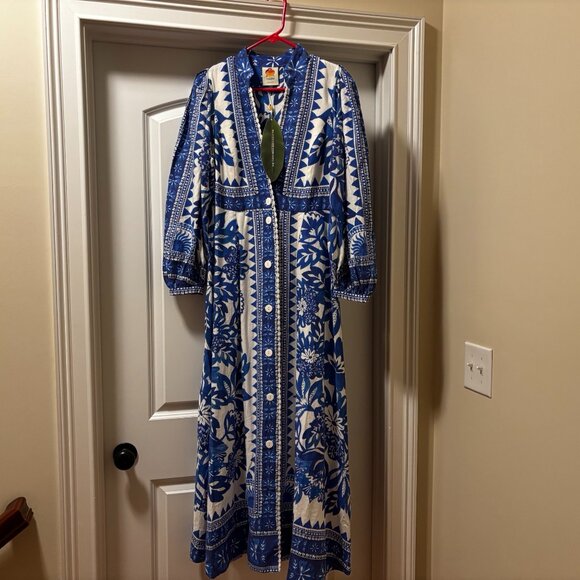 NWT Farm Rio Off White Flora Tapestry Maxi Dress Small - Picture 3 of 3